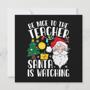 Var Snäll Mot Läraren Tomte Är Och Tittar Lärare