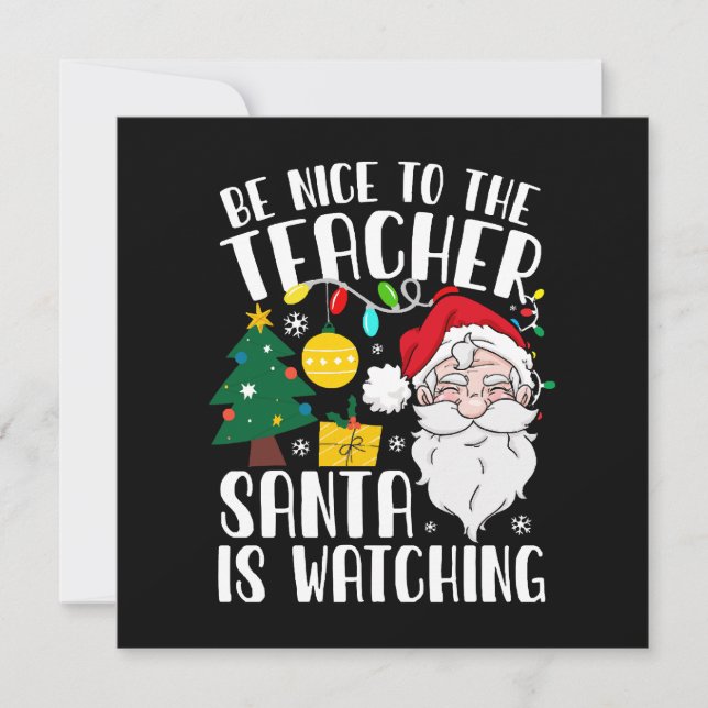 Var Snäll Mot Läraren Tomte Är Och Tittar Lärare  (Framsida)