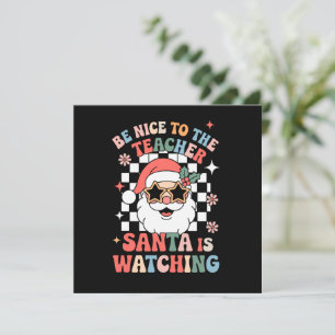 Var Snäll Mot Läraren Tomte Julen Är På väg Retro