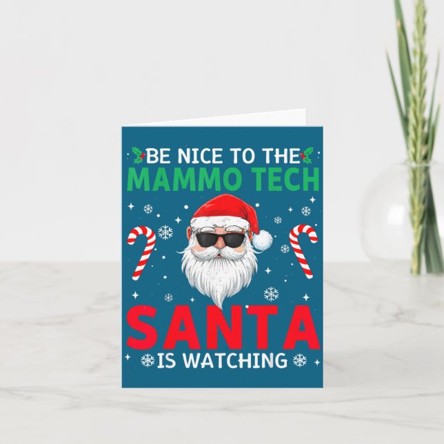 Var Snäll Mot Mamma Tech Santa Tittar Jul Kort (Framsida)