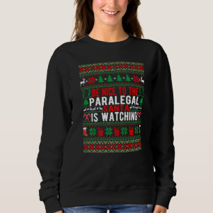 Var Snäll Mot Paralegal Tomte Ser På Jul T Shirt