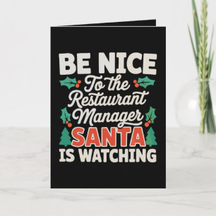 Var Snäll Mot Restaurangchef Tomte Är På Vakt Kort