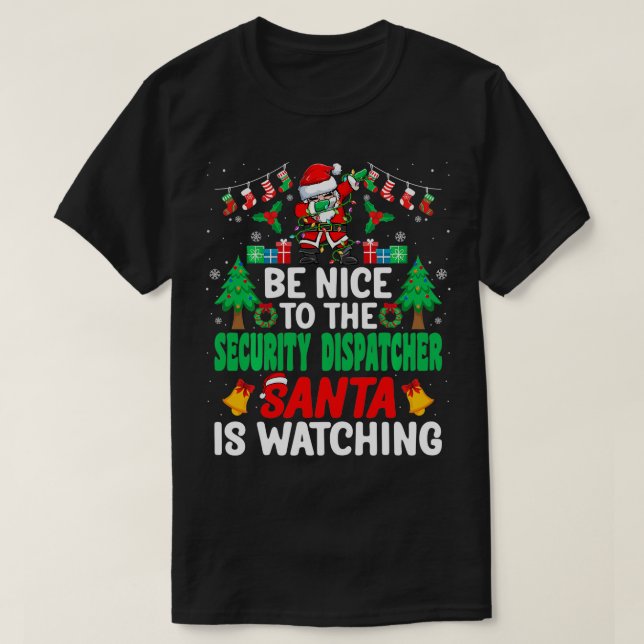 Var snäll mot säkerhetskassan jultomten t shirt (Design framsida)