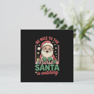 Var Snäll Mot Sjuksköterskan Tomte Bevakar Jul Julkort