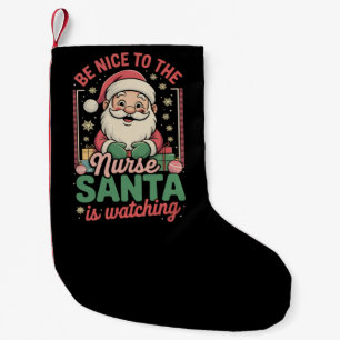 Var Snäll Mot Sjuksköterskan Tomten Bevakar Jul Liten Julstrumpa
