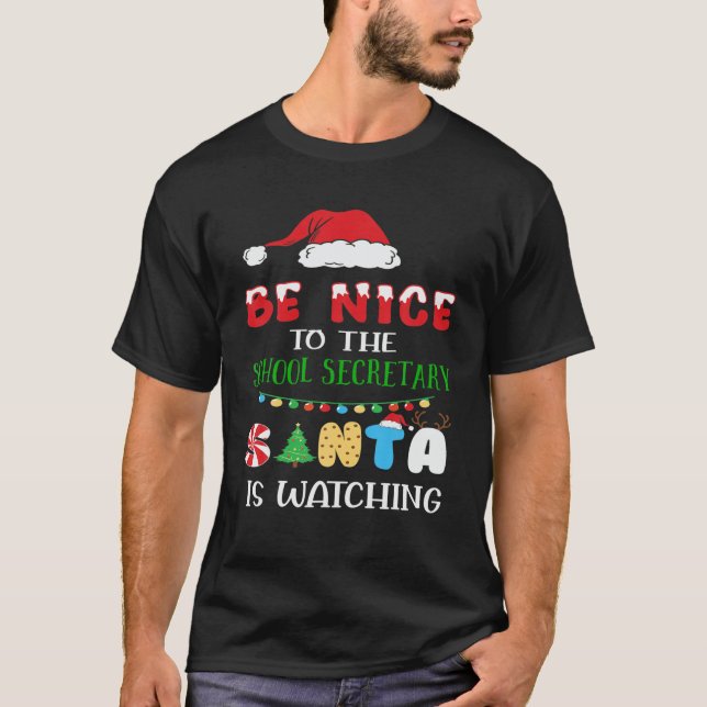 Var snäll mot skolsekreteraren Tomten. T Shirt (Framsida)