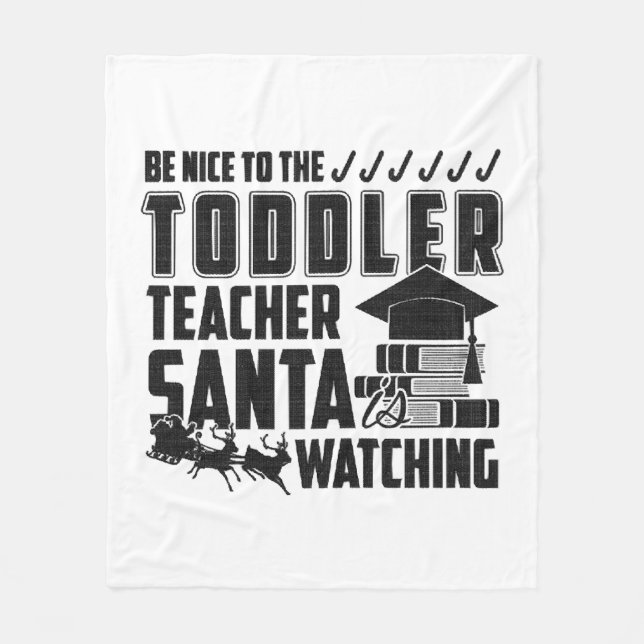 Var snäll mot Småbarn Tröja för lärare Fleecefilt (Framsidan)