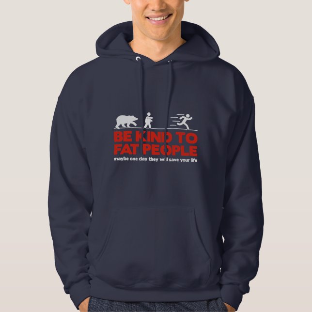 Var snäll mot tjockar hoodie (Framsida)
