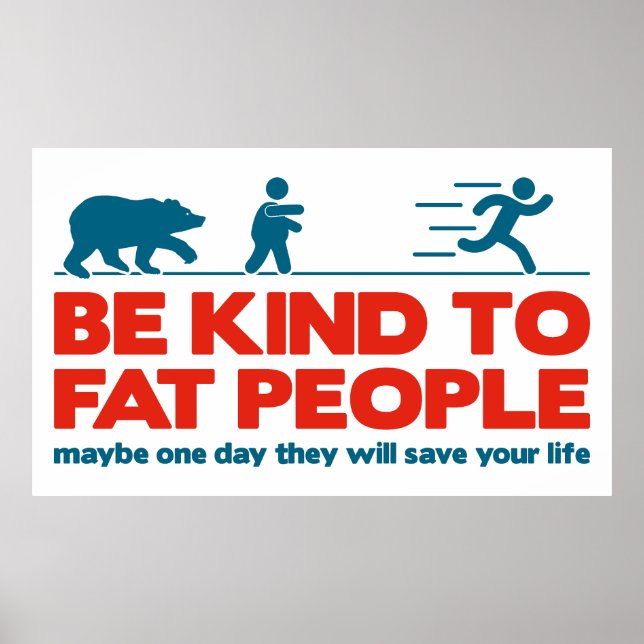 Var snäll mot tjockar poster (Framsidan)