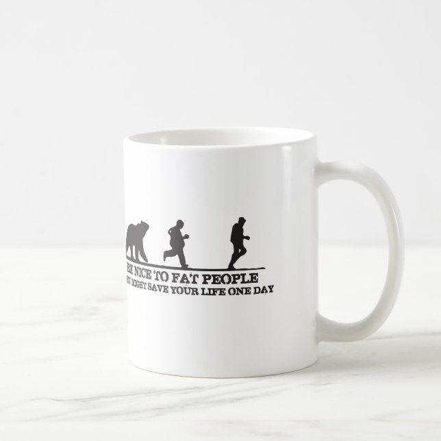 Var snäll mot Tjocken. De kanske Sparor ditt liv. Kaffemugg (Höger)