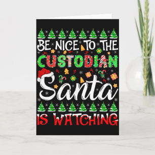 Var Snäll Mot Vaktmästaren Tomte Jultomten Tittar Kort