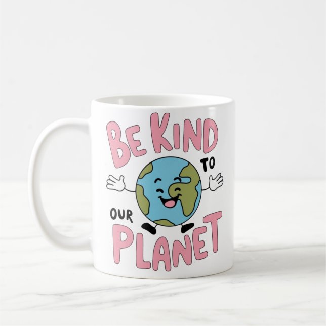 Var snäll mot vår planet 💚 kaffemugg (Vänster)