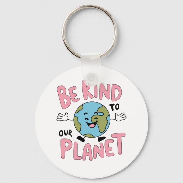 Var snäll mot vår planet 💚 nyckelring (Framsida)