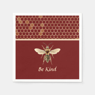 Var snäll och Be och Honeycomb på Burgundy Pappersservett