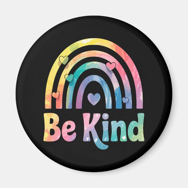 Var snäll och färgstark regnbåge - inspirerande po magnet (Framsidan)
