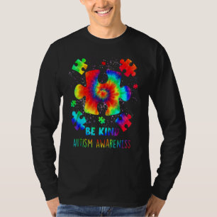 Var snäll och förskingra Delar Tie Dye Autism Awar T Shirt