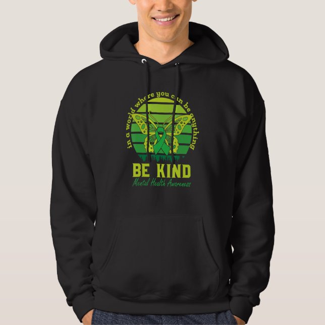 Var snäll och Grönt Medveten för Bårfjäder för tan Hoodie (Framsida)