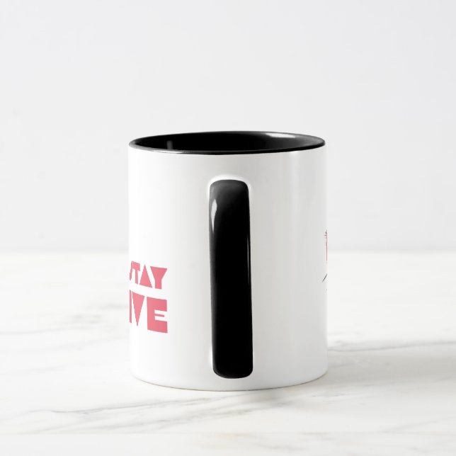 Var snäll och håll dig kvar i Tass-sitiv Mugg (Handtag)