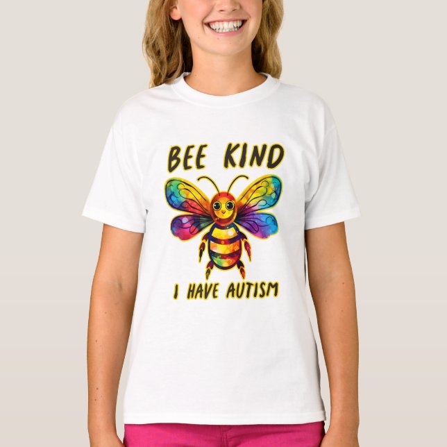 Var snäll och jag har autism t shirt (Framsida)