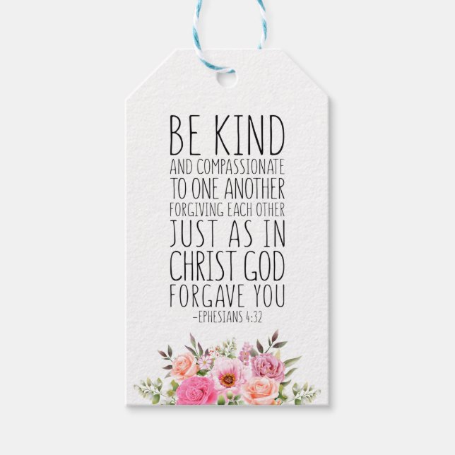 Var snäll och känslosam, Efesierna 4:32 Presentetikett (Framsidan)