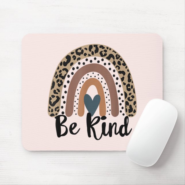 Var snäll och Leopard Rainbow Boho inspirationeran Musmatta (Med mus)