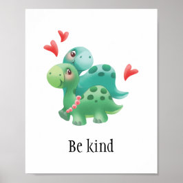 Var snäll och poster i baby eller rum med dinosaur