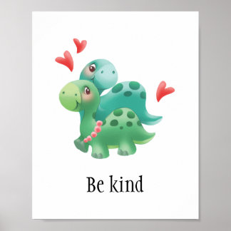 Var snäll och poster i baby eller rum med dinosaur