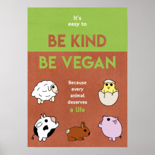 Var snäll och Poster Vegan