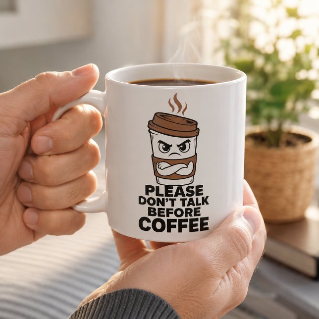 Var snäll och prata inte innan kaffe Introvert mug Kaffemugg (Skapare uppladdad)