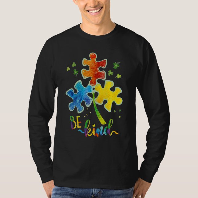 Var snäll och puzzle Biet Autism Awareness Autism  T Shirt (Framsida)