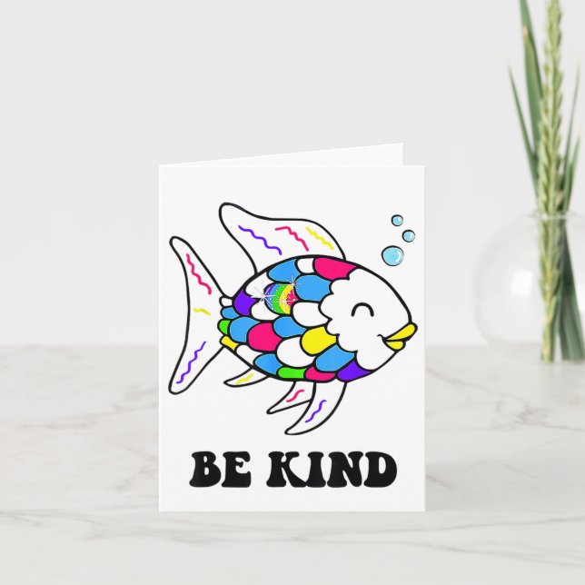 Var snäll och Rainbow Fish Teacher Life undervisar Kort (Framsida)