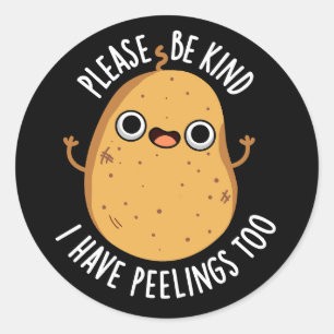 Var snäll och se till att jag har ärlor till potat runt klistermärke