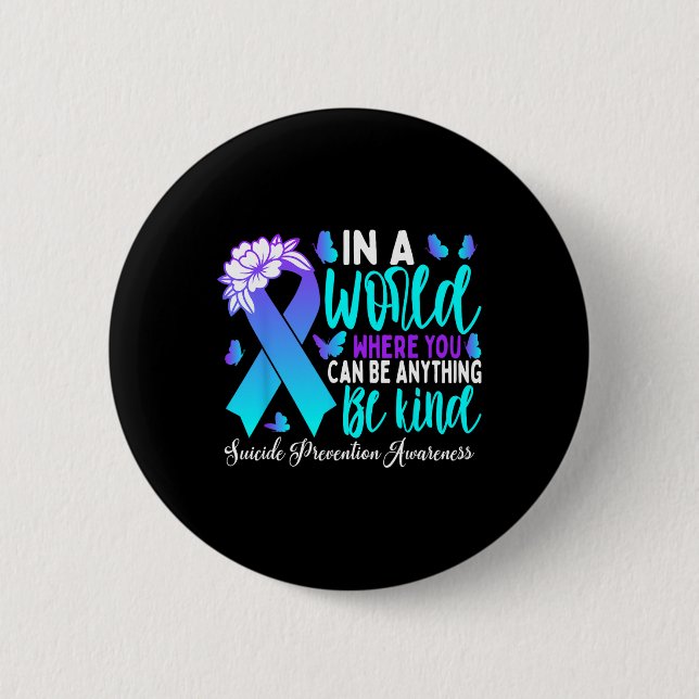Var snäll och ta Lila Ribbon Suicide Prevention Aw Knapp (Framsida)