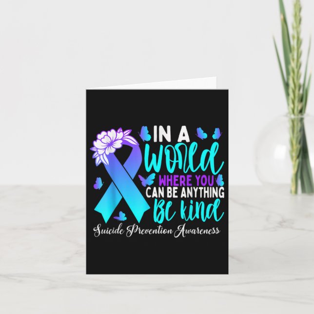 Var snäll och ta Lila Ribbon Suicide Prevention Aw Kort (Framsida)