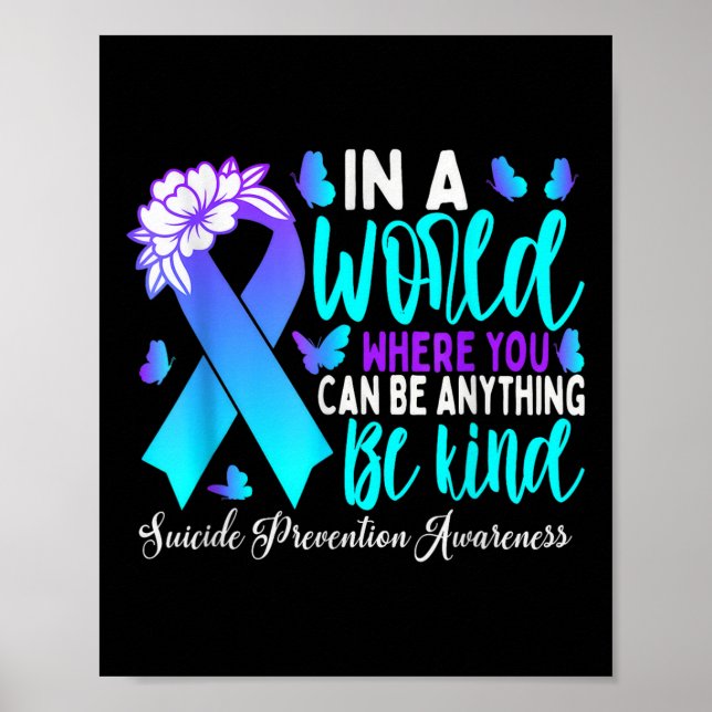 Var snäll och ta Lila Ribbon Suicide Prevention Aw Poster (Framsidan)