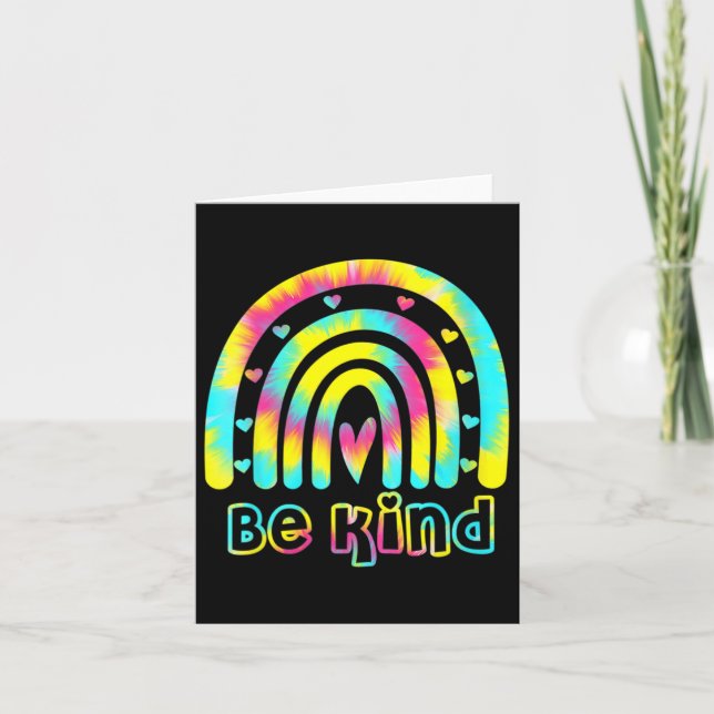 Var snäll och tie Dye Rainbow Kindness Autism Awar Kort (Framsida)