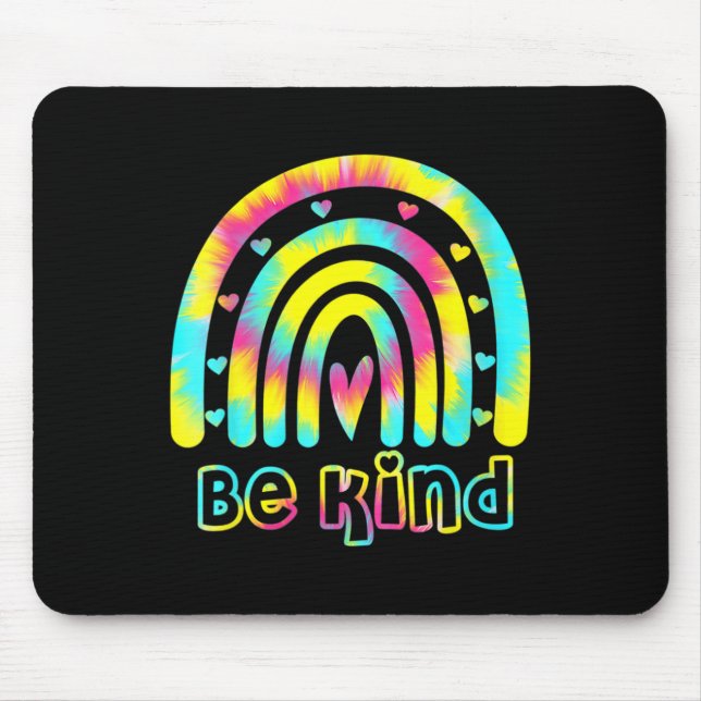Var snäll och tie Dye Rainbow Kindness Autism Awar Musmatta (Framsidan)