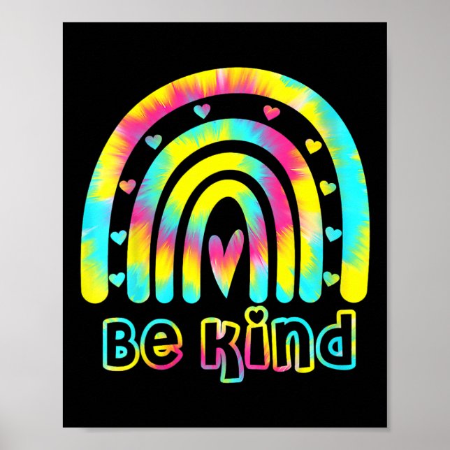 Var snäll och tie Dye Rainbow Kindness Autism Awar Poster (Framsidan)