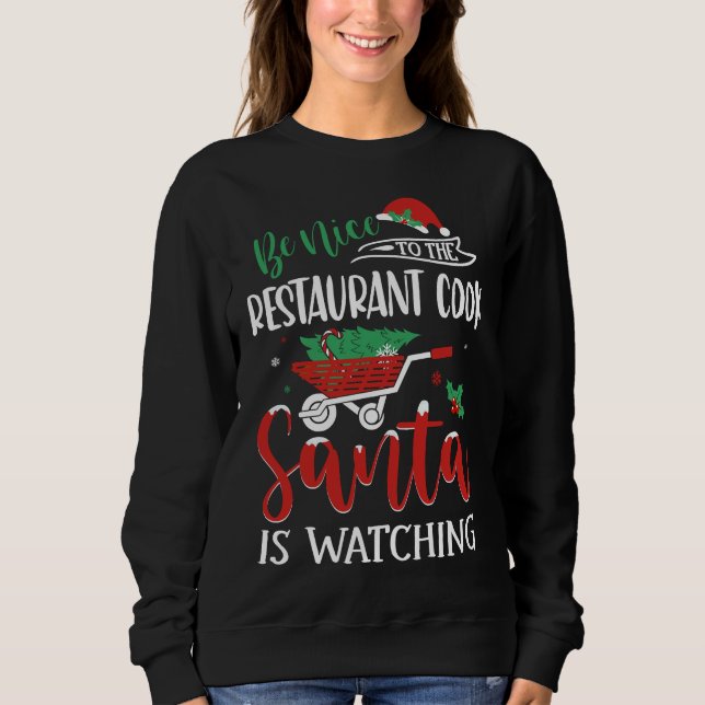 Var snäll och titta på Cook Santa. T Shirt (Framsida)