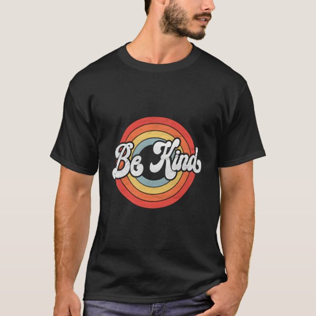 Var snäll och välj Kindness Antibullying Retro för T Shirt (Framsida)