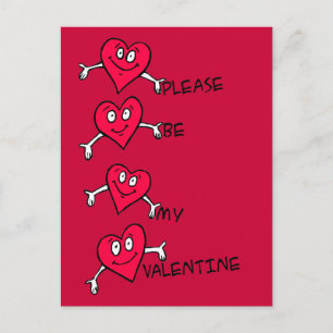 Var snäll och var min Valentine - vykort