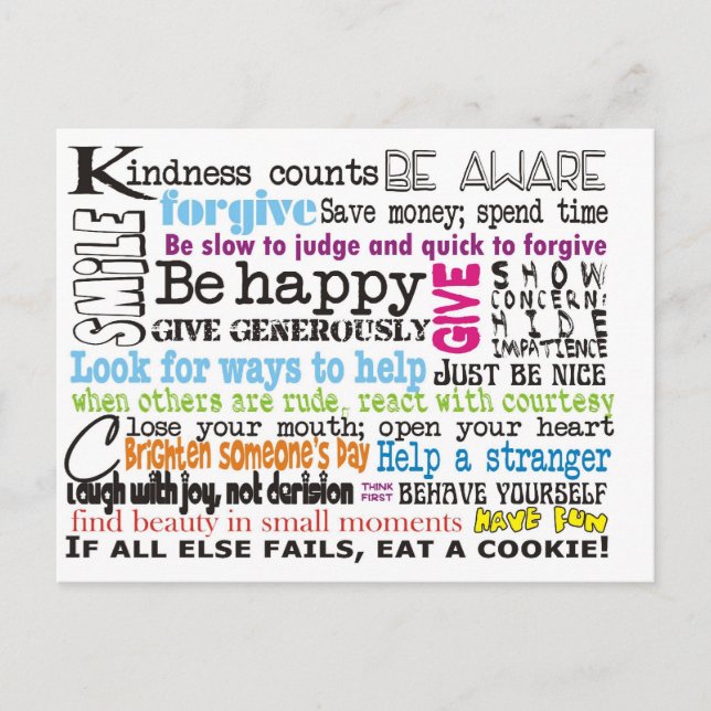 Var snäll, osv. vykort (Framsida)