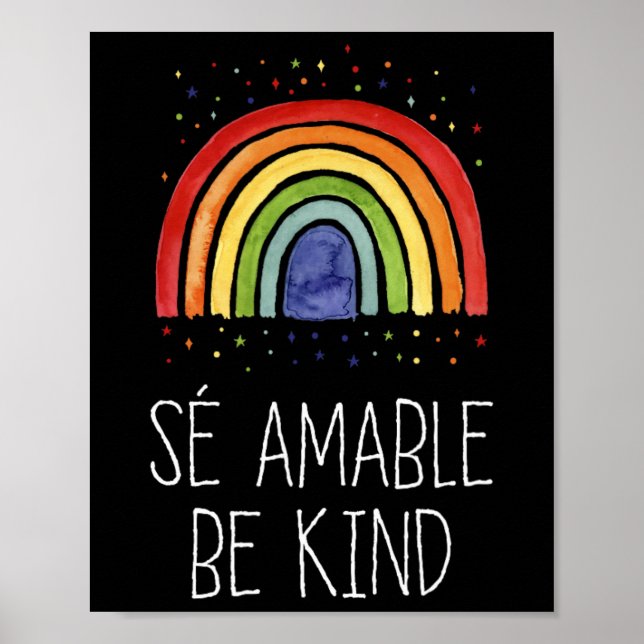 Var Snäll På Spanska Se Amable - Uppmuntrande Och  Poster (Framsidan)