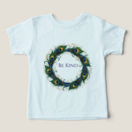 Var snäll Påfågelsfjäder Cirkulär T-Shirt för Småb