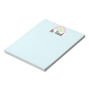 Var snäll Pastel Watercolor Rainbow Anteckningsblock