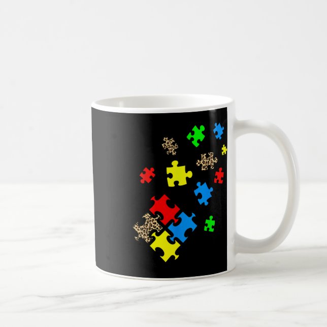 Var snäll Pusle Delarare Leopard Autism Awareness  Kaffemugg (Höger)