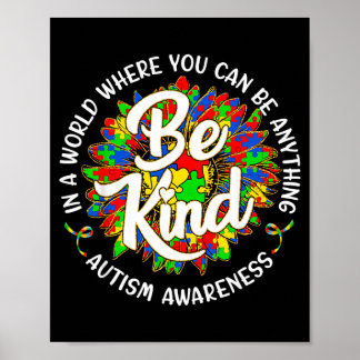 Var Snäll Pussel Solros Autism Medvetenhet Lärare Poster