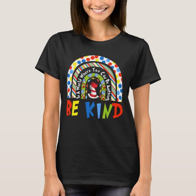 var snäll regnbåge grimas t shirt (Framsida)