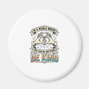 Var snäll regnbåge hjärta händer vintage skjorta d magnet