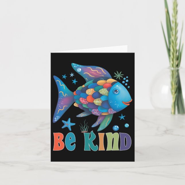Var Snäll Regnbågsskal Fisk Lärare Läs Bok Till Kort (Framsida)